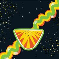 Cosmic Fruit Slice Abstract Design vector