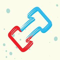 Abstract Red and Blue Intertwined Shapes vector