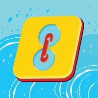 Summer Fun Aquatic Float with Interlocking Rings Design vector