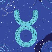Taurus Zodiac Symbol Celestial Design with Constellations vector