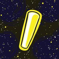 Yellow Exclamation Mark in Space Abstract Art vector