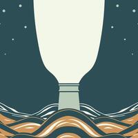 Abstract Lighthouse in Ocean Waves vector