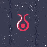 Abstract Taurus Symbol Cosmic Design with Starry Background vector