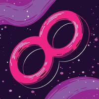 Abstract Cosmic Number Eight Design vector
