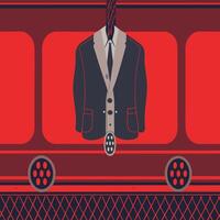 Suit Hanging, Transportation, Red Background, Abstract Art vector