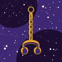 Cosmic Chain Dual Orb Design Abstract Art vector
