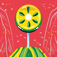 Abstract Circular Design Red, Yellow, Green Color Palette vector
