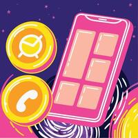 Mobile App Interface Design Time Management Communication Features vector