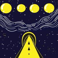 Cosmic Highway A Journey Through Starry Nights vector