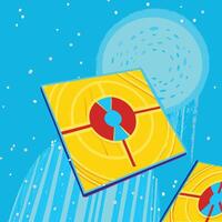Abstract Spacecraft Design Geometric Patterns in Cosmic Setting vector