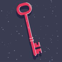 Red Key Illustration Unlocking Secrets and Mysteries vector