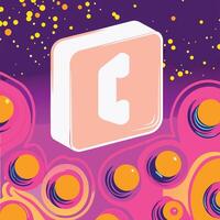 Abstract Psychedelic Art with Phone Icon vector