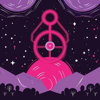 Cosmic Gate Celestial Structure Over Purple Mountains vector