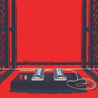 Shoes, Red Background, Abstract Art, Minimalist Design vector
