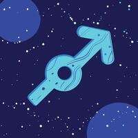 Celestial Arrow Abstract Space Art vector