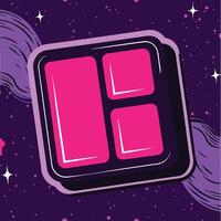 Abstract Design Cosmic Layout with Pink and Purple Blocks vector