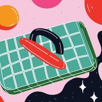 Abstract Grid Design with Colorful Shapes and Space Elements vector