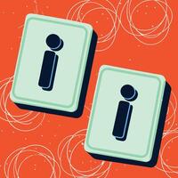 Information Icon Abstract Design, Graphic Element, Digital Art, Square Shape, Isometric View, Symbol, Notification, UI Element vector