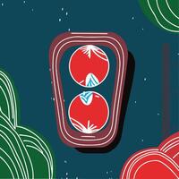 Abstract Red and Green Circles Design vector