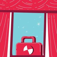 Red Case by Window A Daydream vector