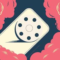 Abstract Film Reel Design Retro Colors and Shapes vector