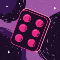 Abstract Space Capsule with Pink Circles vector