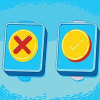 UI Checkmark and Cross Buttons, Design, Icons, Symbols, Interface, Choice, Selection, Correct, Incorrect, Approval, Rejection vector