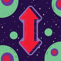 Abstract Up and Down Arrows in Space vector