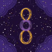 Cosmic Number Eight Abstract Space Design vector
