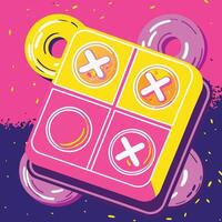 Abstract Tic-Tac-Toe Game Design, Colorful UI, Fun Game Board vector