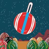 Striped Planet with Thermometer in Space vector
