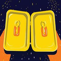 Abstract Yellow Container with Keys vector