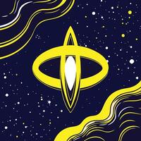 Cosmic Vessel Abstract Spacecraft Design vector