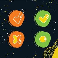 Colorful Checkmarks, X Marks, and Circles A Guide to User Interface Design vector