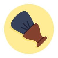 A flat design icon of shaving brush vector