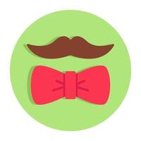 A flat design icon of mustache prop vector