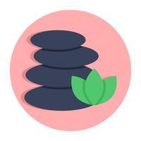 A readily available icon of spa stones, flat design vector