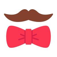 A flat design icon of mustache prop vector