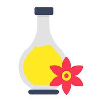 Trendy design of essential bottle vector