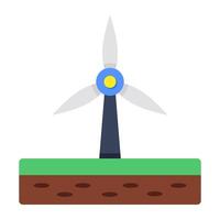 Wind turbine icon, editable vector