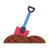 Editable design icon of digging vector