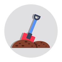 Editable design icon of digging vector