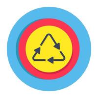 Conceptual flat design icon of recycling vector