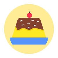 A flat design icon of pudding jelly vector