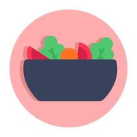 A colored design icon of salad bowl vector