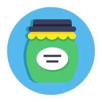 A flat design icon of jam jar vector