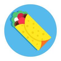 A flat design icon of wrap vector