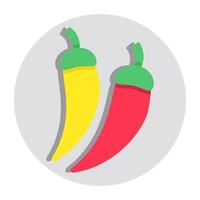A colored design icon of chillies vector