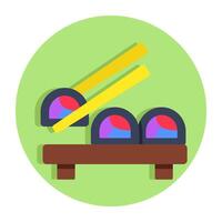 A flat design icon of sushi vector