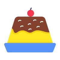 A flat design icon of pudding jelly vector